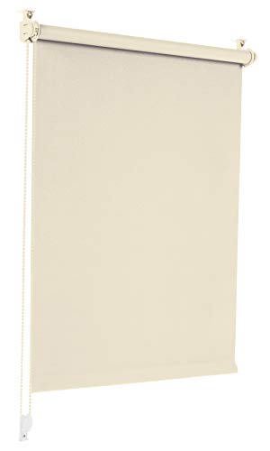 Verdunkelungsrollo Klemmfix ohne Bohren 105cm x 210cm Creme Verdunklungsrollo Fensterrollo Rollo Seitenzugrollo Klemmrollo für Fenster & Tür von Sonello