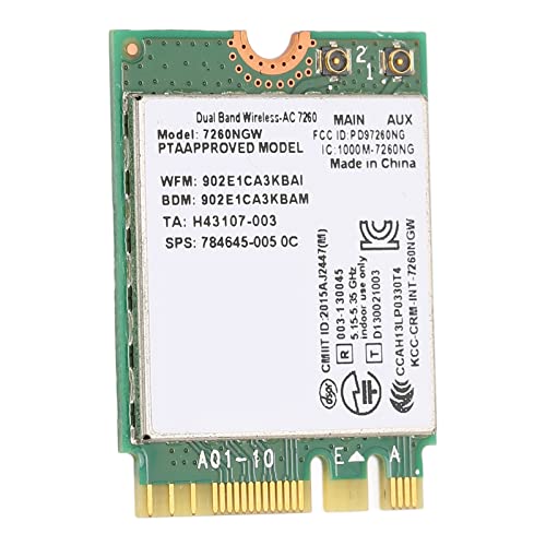Sonew Dualband-WLAN-Karte, Drahtlose Netzwerkkarte, 2,4 GHz, 5 GHz, 1200 Mbit/s, 4.0 NGFF M.2, Drahtlose Internetkarte, für Home-Office-Laptops von Sonew