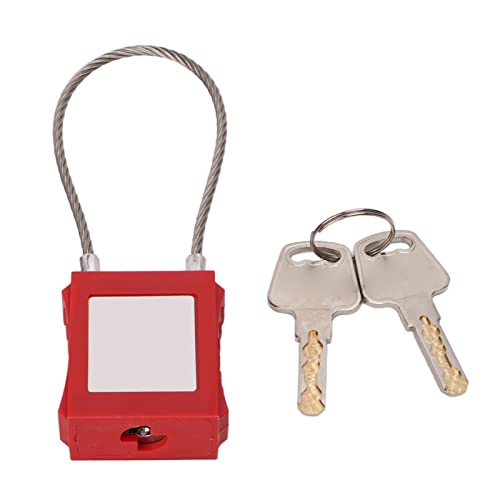 Lockout-Tagout-Schloss, 85-mm-Bügel-Stahlkabelschlösser mit 2 Schlüsseln für die Gerätewartung für Elektrische Lockout-Tagout-Kits (Rot) von Sonew