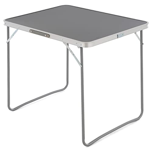 Sonlex Camping-Tisch Outdoor-Tisch grau klappbar mit Tragegriff 80x60x70 cm faltbar leicht Klapptisch Bei-stelltisch Koffertisch Camping Balkontisch von Sonlex