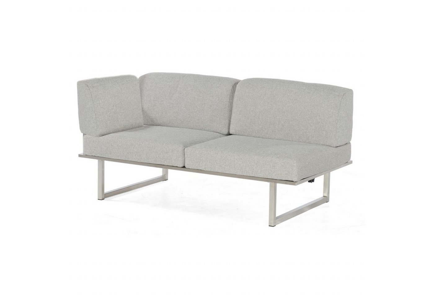 SonnenPartner Loungesofa Sonnenpartner Lounge-Eckmodul 2-Sitzer links Lotus Edelstahl mit von SonnenPartner