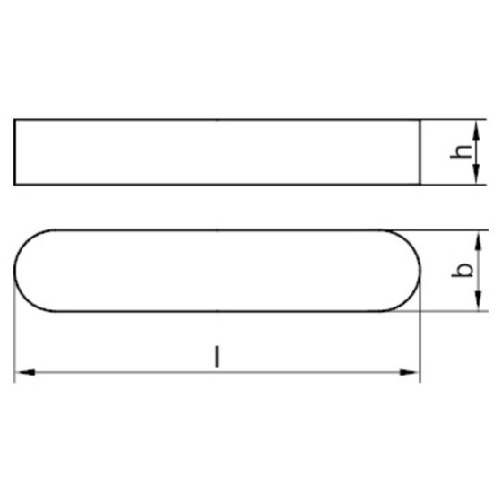 Passfeder DIN 6885 Form A o. Bohrung rundstirnig Stahl C45+C blank 6 80 x 6 von Sonstige