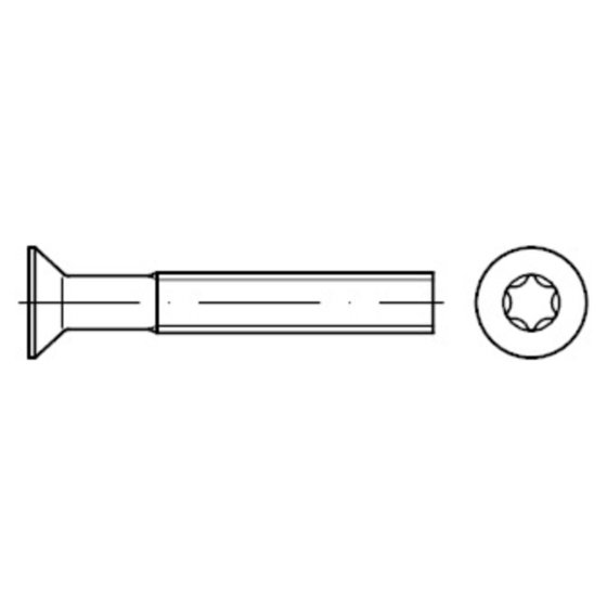 Senkschraube mit TORX®-Profil DIN 965 Stahl 4.8 galvanisch verzinkt M4 x 10mm von Sonstige