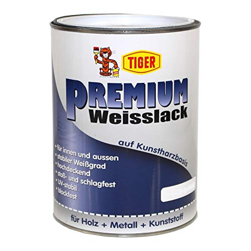 Tiger Premium Weisslack Kunstharzbasis Weiß Glänzend Innen/Außen 2,5 Liter von Sopo