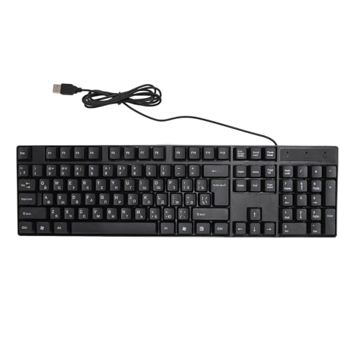 Sorandy USB-Gaming-Tastatur mit 104 Tasten, Ergonomisches Design, Minderheitensprachentastatur mit 1,5 M Kabel, für Büro, Computer und Laptop, 4,9 (Russisch) von Sorandy