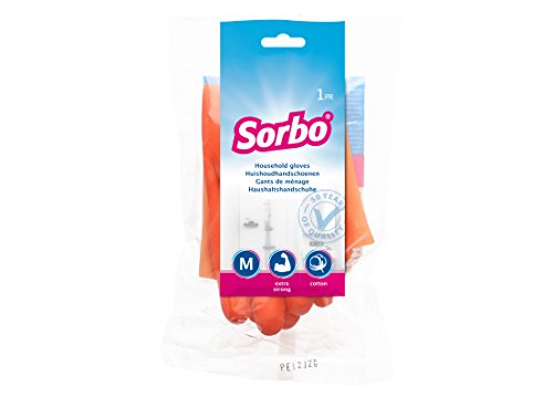 Sorbo Extra Strong Household and Gardening Gloves, Medium Size Gloves, Super Resistant and Durable, Long Cuff with Textured Palm and Finger Grips, Orange von Sorbo