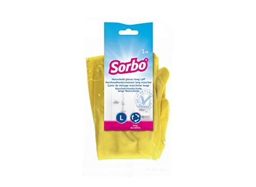 Sorbo X-Large Household Yellow Rubber Gloves, Everyday Cleaning Essential, Super Resistant and Durable, Long Cuff with Textured Palm and Finger Grips von Sorbo
