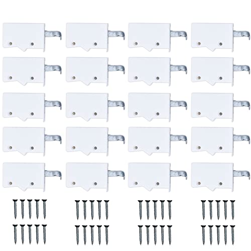 20x sossai® Dexo Schrankaufhänger | Aufhänger + Schrauben Set| Farbe: Weiß | Wandhalter, Schrankträger, Schrankhalter für Küchen-Hängeschränke von Sossai