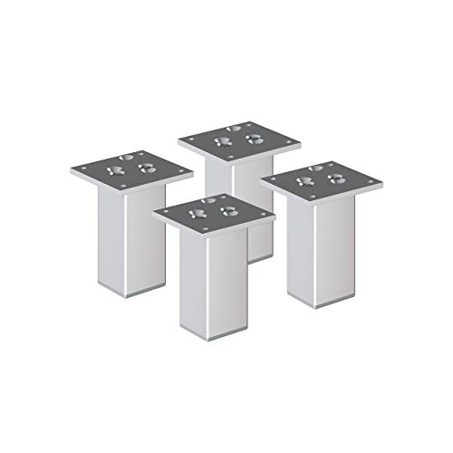 sossai® Exklusiv - Aluminium Möbelfüße | E4MF-N | 4er Set | Höhe: 150mm | Farbe: Aluminium von Sossai