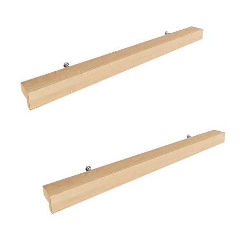 Sossai Holz Möbelgriffe aus Buche | GAH01 | Lochabstand 192mm, Länge 272mm, 2 Stück von Sossai