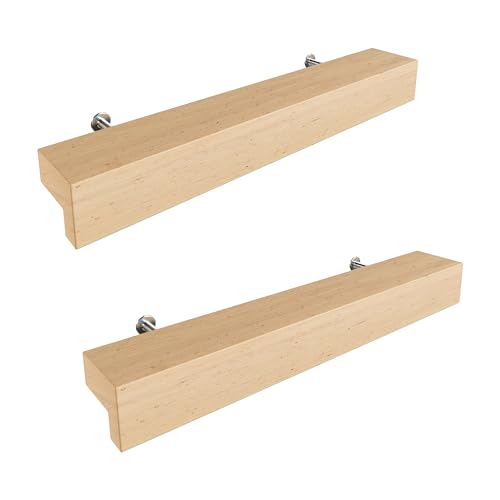 Sossai Holz Möbelgriffe aus Buche | GAH01 | Lochabstand 96mm, Länge 156mm, 2 Stück von Sossai