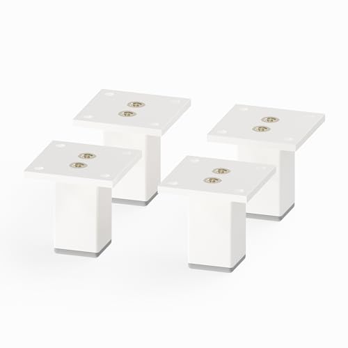 sossai® Exklusiv small - Aluminium Möbelfüße | E3MF | 4er Set | Höhe: 60mm | Farbe: Weiß von Sossai