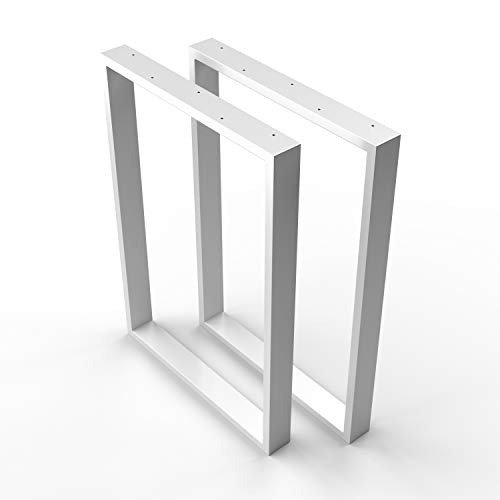 Sossai® Stahl Tischkufen (pulverbeschichtet) TKK1 | Farbe: Weiß | 2 Stück | Breite 60 cm x Höhe 72 cm | Industrial Design Tischbeine, Tischgestell von Sossai
