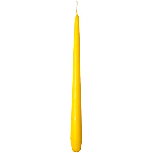 Sovie Candles Spitzkerzen Gastronomie Ø 2,2cm x 24cm in Senfgelb | Gastro Kerzen Tafelkerzen Leuchterkerzen Stabkerzen | 50 Stück | Brenndauer ca. 7 Std. von Sovie Candles