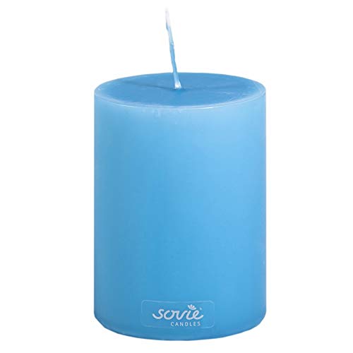 Sovie Candles Stumpenkerze | Maritim Votivkerze Blockkerze | 1 Flachkopfkerze in Aquablau (Ø70mm x 100mm) von Sovie Candles