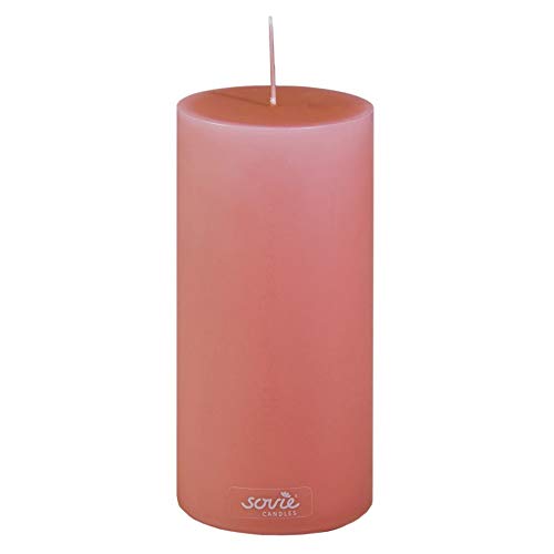 Sovie Candles Stumpenkerzen | Säulenkerze Flachkopfkerze Blockkerze | Brenndauer ca. 82 Std. | Ø 70 mm x H 150 mm | 12 Stück (Kupferrot) von Sovie Candles