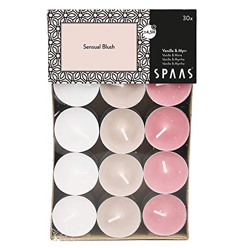 SPAAS 30 Duft-Teelichter Farben sortiert, ± 4,5 Stunden - Sensual Blush von Spaas