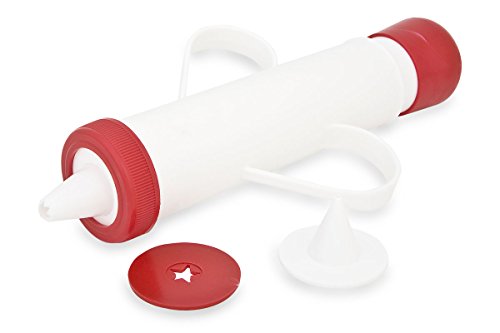 Space Home - Gebäckspritze für Kuchen - Churros-Maschine - 24 cm - Weiß und Rot von Space Home