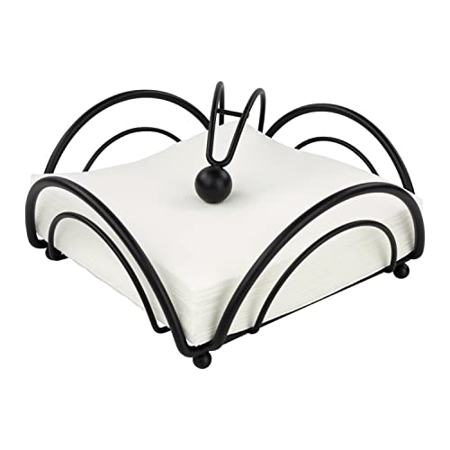 Spectrum Diversified Flower Weighted Napkin Holder Flacher Serviettenhalter mit beschwertem Arm, Serviettenspender, Stabiler Stahl, Küchen-und Esszimmer-Dekor, schwarz von Spectrum Diversified