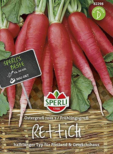 Sperli Rettich Ostergruß 'rosa 2' Frühlingsgruß | dunkelrot | frühe Sorte | Päckchen Samen von Sperli