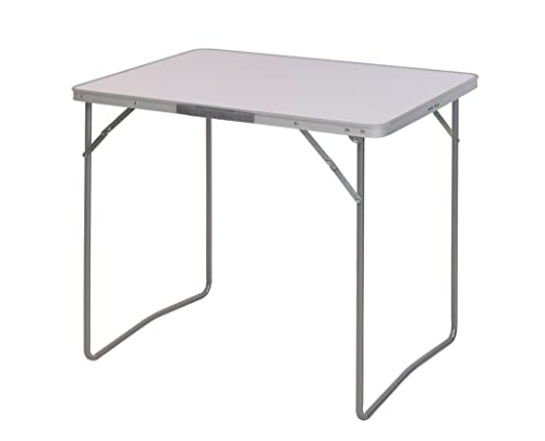 Spetebo Camping Koffertisch klappbar grau - 80 x 60 cm - Garten Klapptisch mit Tragegriffen - Picknick Garten Koffer Tisch klappbar tragbar mit Alu Rahmen von Spetebo