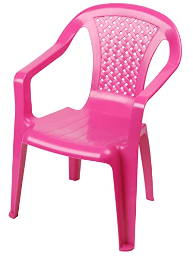 Kinder Gartenstuhl aus Kunststoff - pink - Robuster Stapelstuhl für Kleinkinder - Monoblock Stuhl Kinderstuhl Spielstuhl Sitz Möbel stapelbar für Außen von Spetebo
