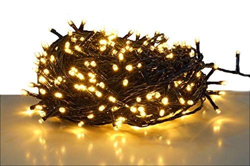 Spetebo LED Lichterkette mit 400 LEDs für Innen und Außen - warmweiß - Gesamtlänge ca. 50 Meter - Kabelfarbe: grün von Spetebo