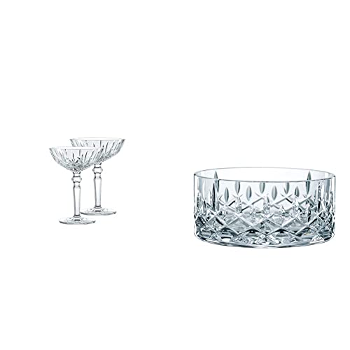 Spiegelau & Nachtmann, 2-teiliges Cocktailgläser-Set, 180 ml, Noblesse, 100831 Kristall Klar & 2-teiliges Schalen-Set, Kristallglas, 11 cm, Noblesse, 0096060-0 Transparent von Spiegelau & Nachtmann