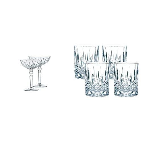 Spiegelau & Nachtmann, 2-teiliges Cocktailgläser-Set, 180 ml, Noblesse, 100831 Kristall Klar & 4-teiliges Whisky-Set, Noblesse, 89207 von Spiegelau & Nachtmann