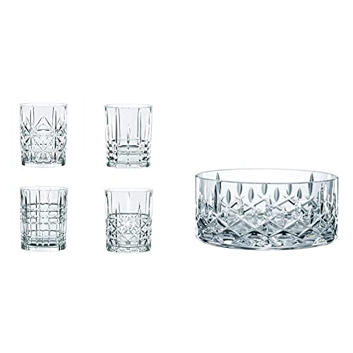 Spiegelau & Nachtmann, 4-teiliges Becher-Set , Kristallglas, 345 ml, Highland, 0095906-0 & 2-teiliges Schalen-Set, Kristallglas, Ø 11 cm, Noblesse, 0096060-0 von Spiegelau & Nachtmann