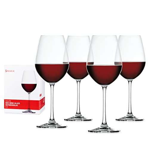 Spiegelau 4-teiliges Rotweinglas Set, Weingläser, Kristallglas, 550 ml, Salute, 4720171 von Spiegelau