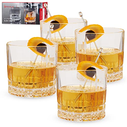 Spiegelau 4-teiliges Whisky-Set, Single Old Fashioned Glas, Whiskygläser, Kristallglas, 270 ml, Perfect Serve, 4500177 von Spiegelau