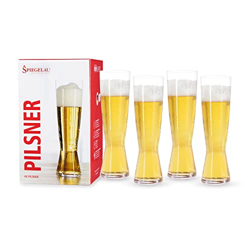 Spiegelau 4-teiliges Pilsstangen-Set, Biergläser, Kristallglas, 425 ml, , Beer Classics, 4991970 von Spiegelau