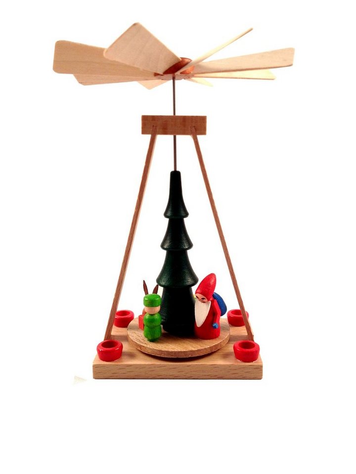 Spielwarenmacher Günther e.K. Weihnachtspyramide Miniatur Pyramide Weihnachtsmann HxBxT 14x10x10cm NEU, Weihnachtsmann, Wärmespiel von Spielwarenmacher Günther e.K.