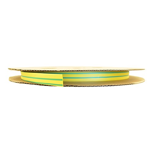 Schrumpfschlauch Isolierschlauch High-Quality 2:1 (D=12,7mm/d=6,4mm) in Gelb Grün, Länge 75 m auf praktischer Spule von Spitzenspannung Elektrotechnik