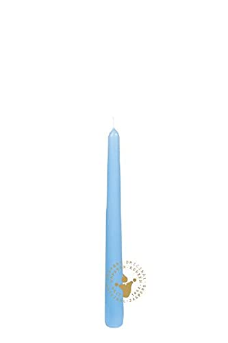Spitzkerzen Hellblau Ø 24 x 250 mm, 4 Stück, geprüfter Abbrand, ruß- und raucharm von Spitzkerzen