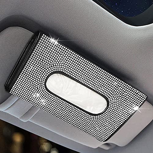 Tücherbox, Taschentuchbox Glitzer Car Taschentuchspender, Sonnenblende Taschentücher Box, Handgefertigt, Glitzernder Kristall-Taschentuchhalter für Damen von Spldsun