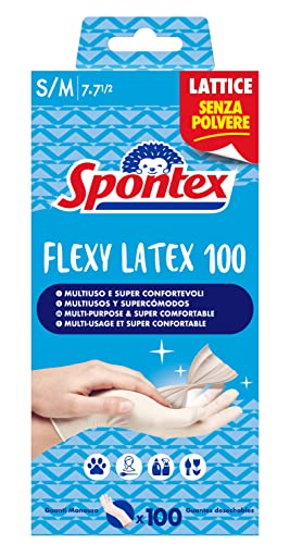 Latex Flexy Latex x 100 Mapa Spontex Latex Handschuhe Einweghandschuhe 100 Stück Größe S/M von Spontex