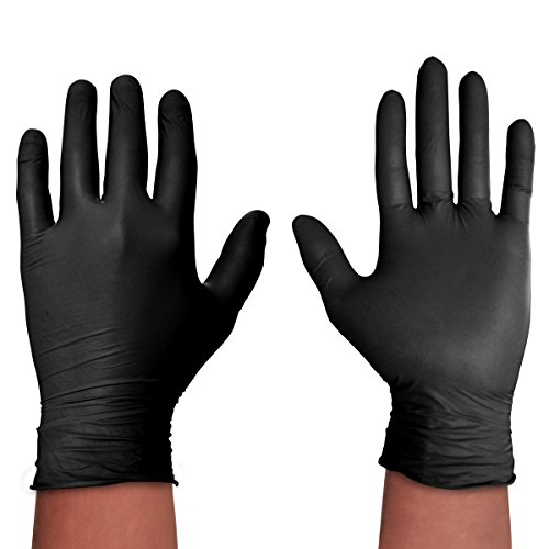 Spontex Black Protect, 20 Einmalhandschuhe aus Nitril, besonders reißfest und strapazierfähig, latexfrei und ungepudert, Größe M (2 x 20 Stück) von Spontex