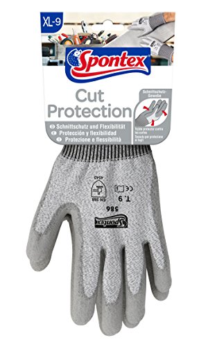 Spontex Cut Protection Arbeitshandschuhe mit hohem Schnittschutz, nach EN 388, aus nahtlosem PEHD-Gewebe, Größe XL, 1 Paar von Spontex