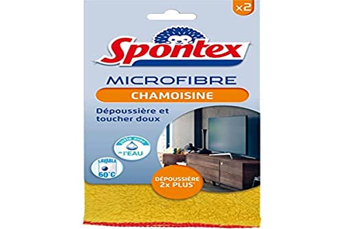 Spontex - Mikrofaser-Reinigungstücher – 2 Mikrofasern, die zweimal mehr Staub entfernen* – weich im Griff von Spontex