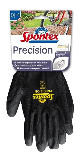 Spontex Precision Handschuhe, ideal für feine Arbeiten im Trockenbereich, mit PU-Beschichtung, hohes Tastempfinden, Farbe nicht frei wählbar, Größe XXL, 1 Paar von Spontex