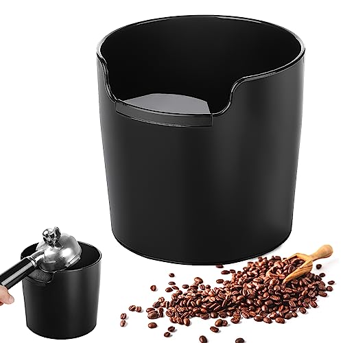 Abklopfbehälter Für Siebträger, Sporgo Espresso Knock Box Maschinen, Abschlagbox für Kaffeesatz, Kaffee Klopfbox Barista Zubehör Zum Kaffeesatz Sammeln & Recyceln (Schwarz3) von Sporgo