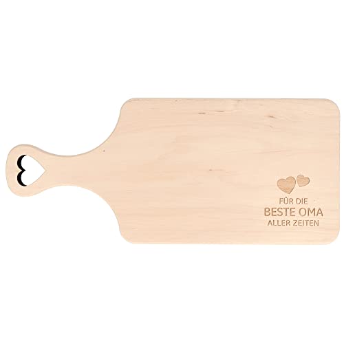 Spruchreif · Frühstücksbrettchen aus Holz · Holzbrett mit Gravur beidseitig · Schneidebrett mit Griff · Geschenke für Oma · Geschenk Oma und Opa von Spruchreif