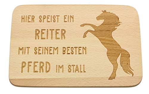 Spruchreif · Frühstücksbrettchen aus Holz · Brotzeitbrett mit Gravur · Geschenke für Reiter · Geschenke für Pferdeliebhaber · Reiter Geschenke von Spruchreif