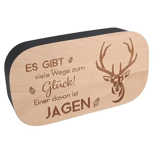 Spruchreif | Lunchbox mit graviertem Frühstücksbrettchen | Lunchbox Erwachsene | Brotdose Kunststoff | Jausenbox | Frühstücksbox | Outdoor Frühstück | Geschenk Jagen | Geschenk Jäger | Jagdgeschenke von Spruchreif