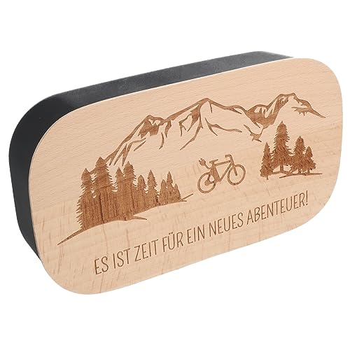 Spruchreif | Lunchbox mit graviertem Frühstücksbrettchen | Lunchbox Erwachsene | Brotdose Kunststoff | Jausenbox | Outdoor Frühstück | Geschenk für Radfahrer und Mountainbiker | Geschenk E-Bike von Spruchreif