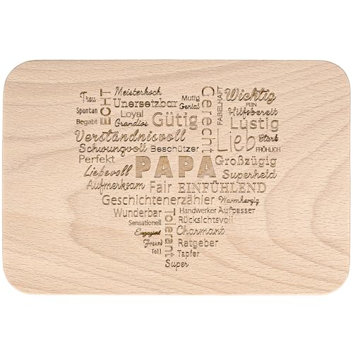 Spruchreif · Frühstücksbrettchen Papa · Brotzeitbrett mit Gravur · Geschenk für Eltern · Geschenk Papa · Vatertag von Spruchreif