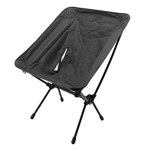 Srliya Moon Chair, Zusammenklappbar, aus Leichter Aluminiumlegierung und Oxford-Stoff, Niedrige Rückenlehne, Campingstuhl für Outdoor-Strandangeln (Schwarz) von Srliya