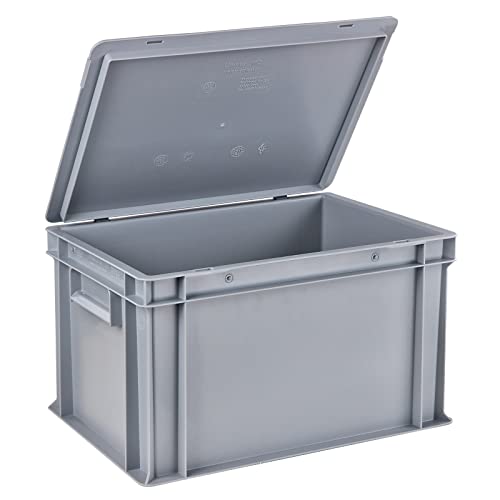 Stabilo Befestigungstechnik Eurobox mit Deckel 400x300x235mm | Aufbewahrungsbox, Box, Kunststoffbox, Lagerbox, Regalbox von Stabilo Befestigungstechnik